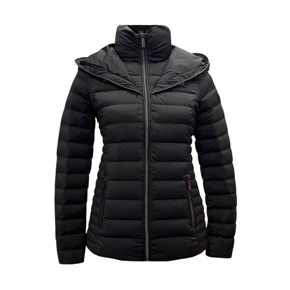 Michael Kors Hooded Packable Down Puffer Jacket Black Small MSRP $275 - Picture 1 of 9